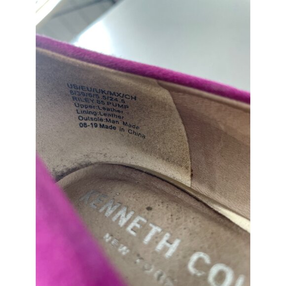 Kenneth Cole Riley 85 Pump Size 8 Magenta Pink Suede Leather Pointed Toe Heels - Picture 4 of 9